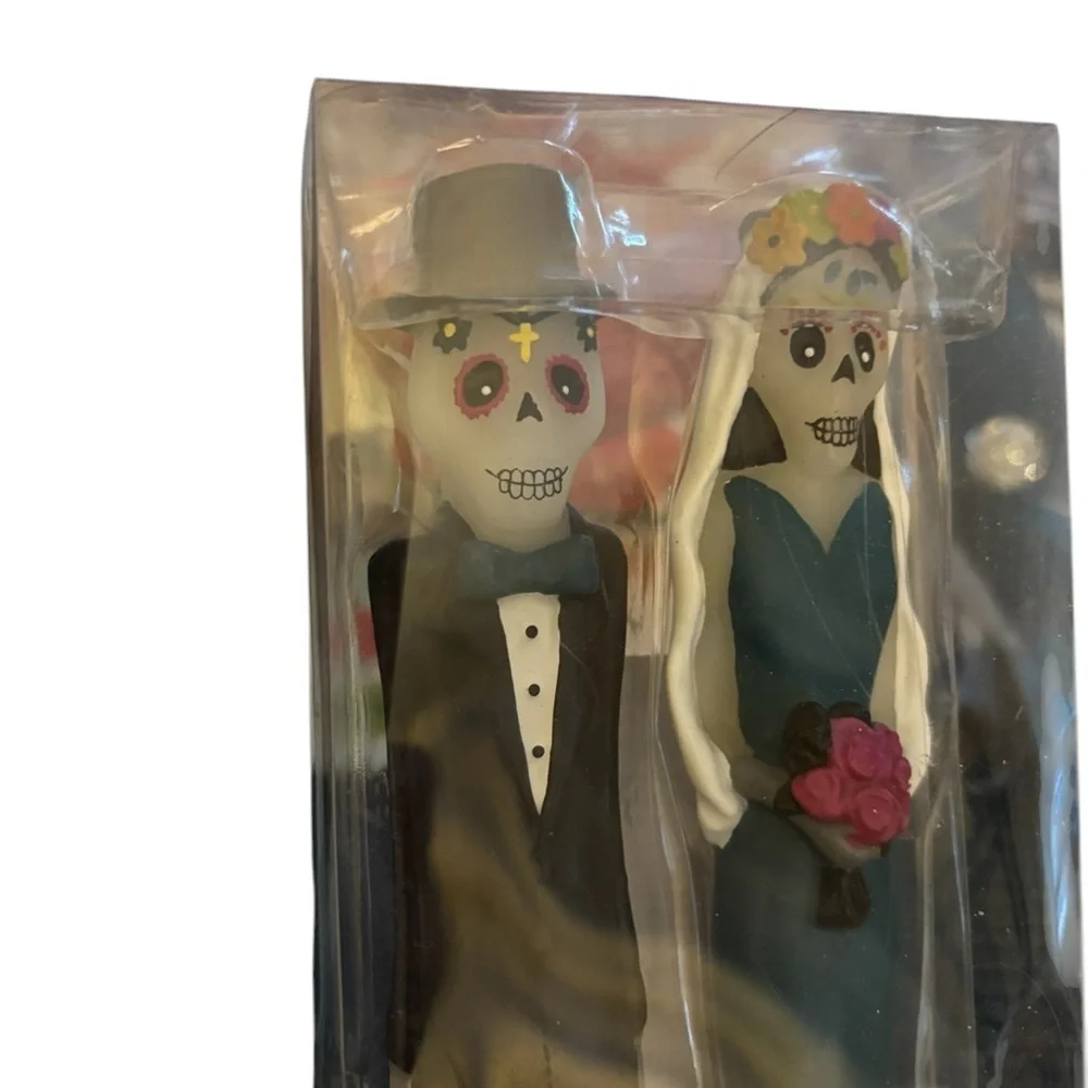 Pier 1 Skeleton Couple Taper Candles 10” Unscented Wedding Spooky Wax Gruesome